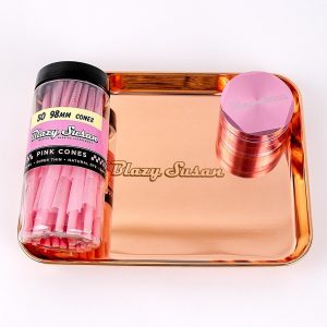 Blazy Susan Stainless Steel Rolling Tray - Purple or Rose Gold