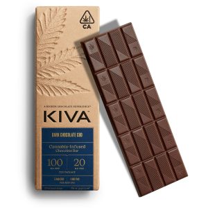5mg : 1mg CBD Kiva 'Dark Chocolate CBD' Dark Chocolate Bar 100mg THC : 20mg CBD total