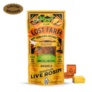 10mg : 5mg THCV 'Mango x Amarelo Live Rosin Chews' 100mg : 50mg THCV Total