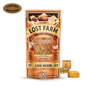 10mg Lost Farm 'Grilled Peach x Cherry Cheesecake' Chews 100mg THC total