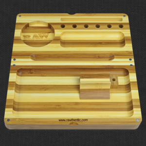 Back Flip Striped Bamboo Rolling Tray