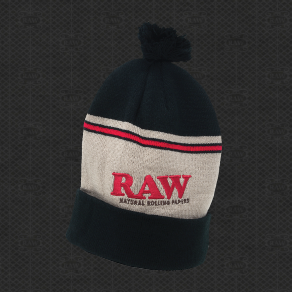 Black & Brown Pompom Hat