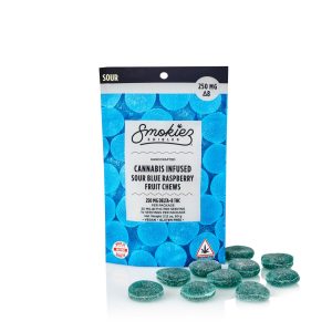 Sour Blue Raspberry 250mg Delta-8 THC Fruit Chews - Maine